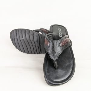 Black Stylish leather sandal