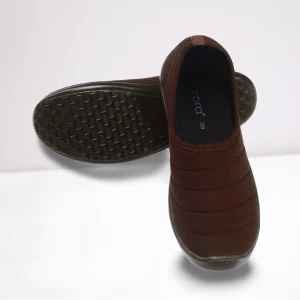 Chocolate fabric ladies loafer