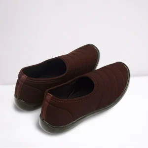 Chocolate fabric ladies loafer