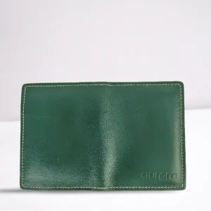 Green premium leather card holder